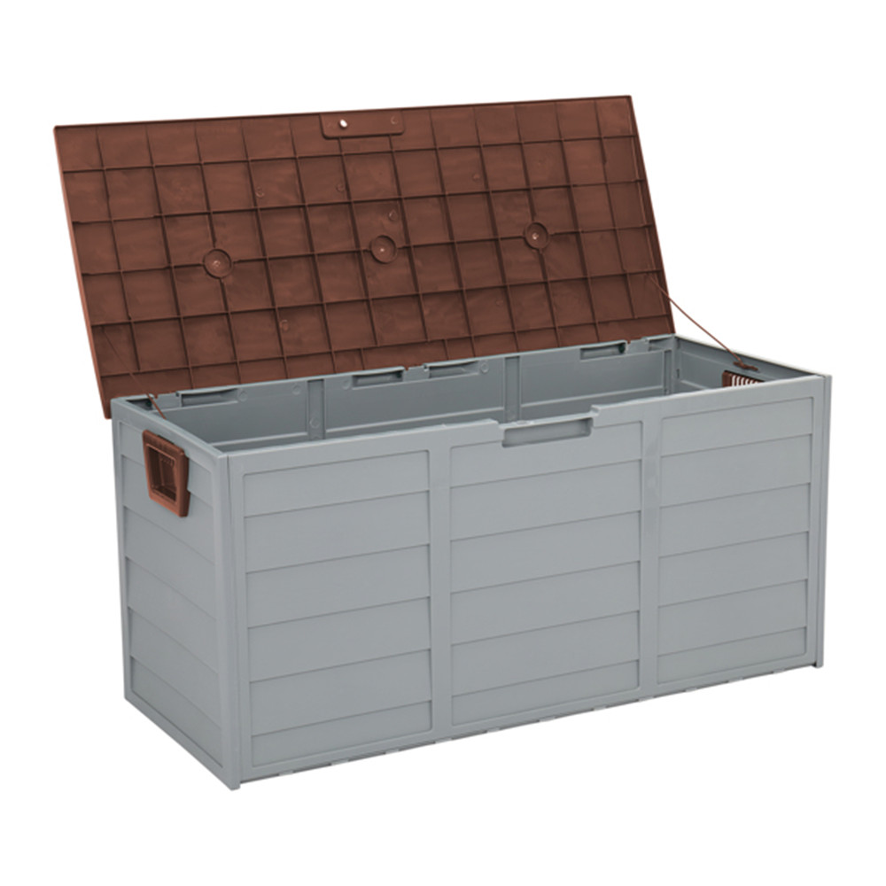 Great Deals 75gal 260L Outdoor Garden Plastic Storage Deck Box Chest Tools Cushions Toys Lockable Seat