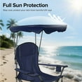 thumbnail image 6 of Sophia & William 2 Pack Folding Camping Chairs with Canopy Shade Portable Outdoor Beach Chairs with Storage Pocket and Cup Holder, Navy, 6 of 10