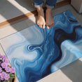 thumbnail image 4 of Light Blue Marble Flow Pattern Door Rugs,Washable Non Slip Door Mats Indoor,Decorative Door Mats,Entry Mat Indoor for Entrance,Bedroom,Kitchen,Bathroom,20"x32", 4 of 6