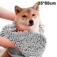 thumbnail image 1 of Toallas de baño para mascotas ultra absorbentes de secado rápido, material de chenilla suave, diseño de bolsillo para las manos para perros y gatos grandes, medianos y pequeños., 1 of 8