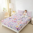 thumbnail image 4 of Feelyou Cartoon Butterfly Teens Bed Sheets, Spring Flower Floral King Sheets, Dreamy Cute Animal Sheet Set, Ultra Soft Bedroom Decor, 4-Piece, 4 of 7