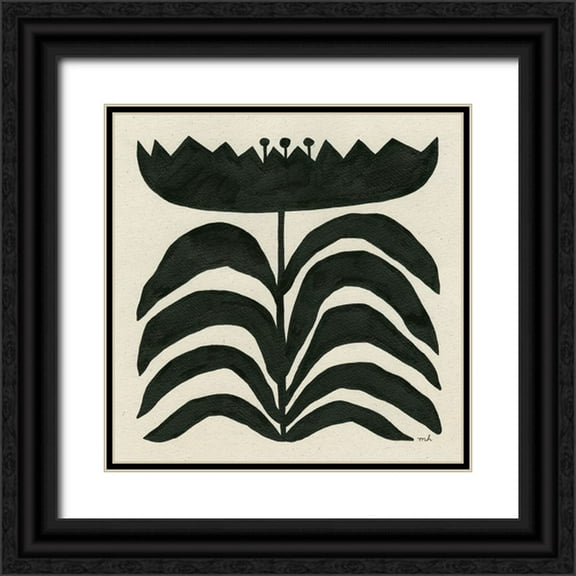 Hershey, Moira 12x12 Black Ornate Wood Framed with Double Matting Museum Art Print Titled - Delighted III