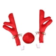 thumbnail image 2 of Christmas Reindeer Antlers Car Decoration Kit  Plush Rudolf Auto Reindeer And Red Nose Set With Jingle Bells  Car Reindeer Antlers Nose Set Cute Funny Reindeer Car Set, 2 of 8