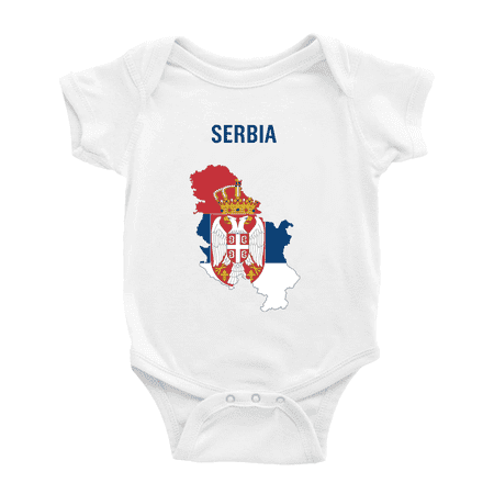 

Serbia Map Flag Baby Rompers Baby Clothes (White 12-18 Months)