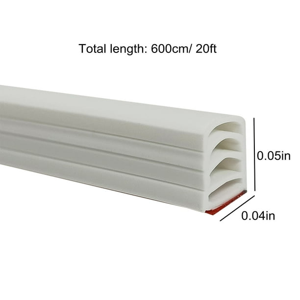 Flexible Trim Caulk Strip – Peel And Stick Molding Tape For Corners, Baseboards, Tile Edges, Countertops & More (16FT, White)