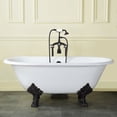 thumbnail image 2 of Aqua Eden VCTND603119NC0 60-Inch Cast Iron Oval Double Ended Clawfoot Tub (No Faucet Drillings) in White/Matte Black, 2 of 7