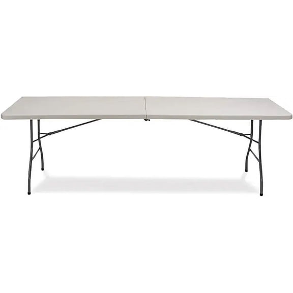 EventStable TitanPRO Plastic Bi-Folding Table - Lightweight Folding Table - Outdoor Table for Camping Party Dining with Carrying Handle - 8' x 30''
