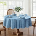 thumbnail image 4 of THD Monie Blue Square Napkins, Elegant Jacquard Fabric Dining Napkins, Advanced Water Resistance, Geometric Lattice Pattern - Blue (Set of 4, 20 x 20 inch), 4 of 5
