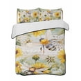 thumbnail image 2 of Sunflower Bee Twin Size Down Alternative Comforter, Lightweight Comforter Quilt Bedding Set with Pillow Shams Vintage Summer Botanical Farmhouse All Seasons Bed Comforter Duvet Insert 68"x86", 2 of 7