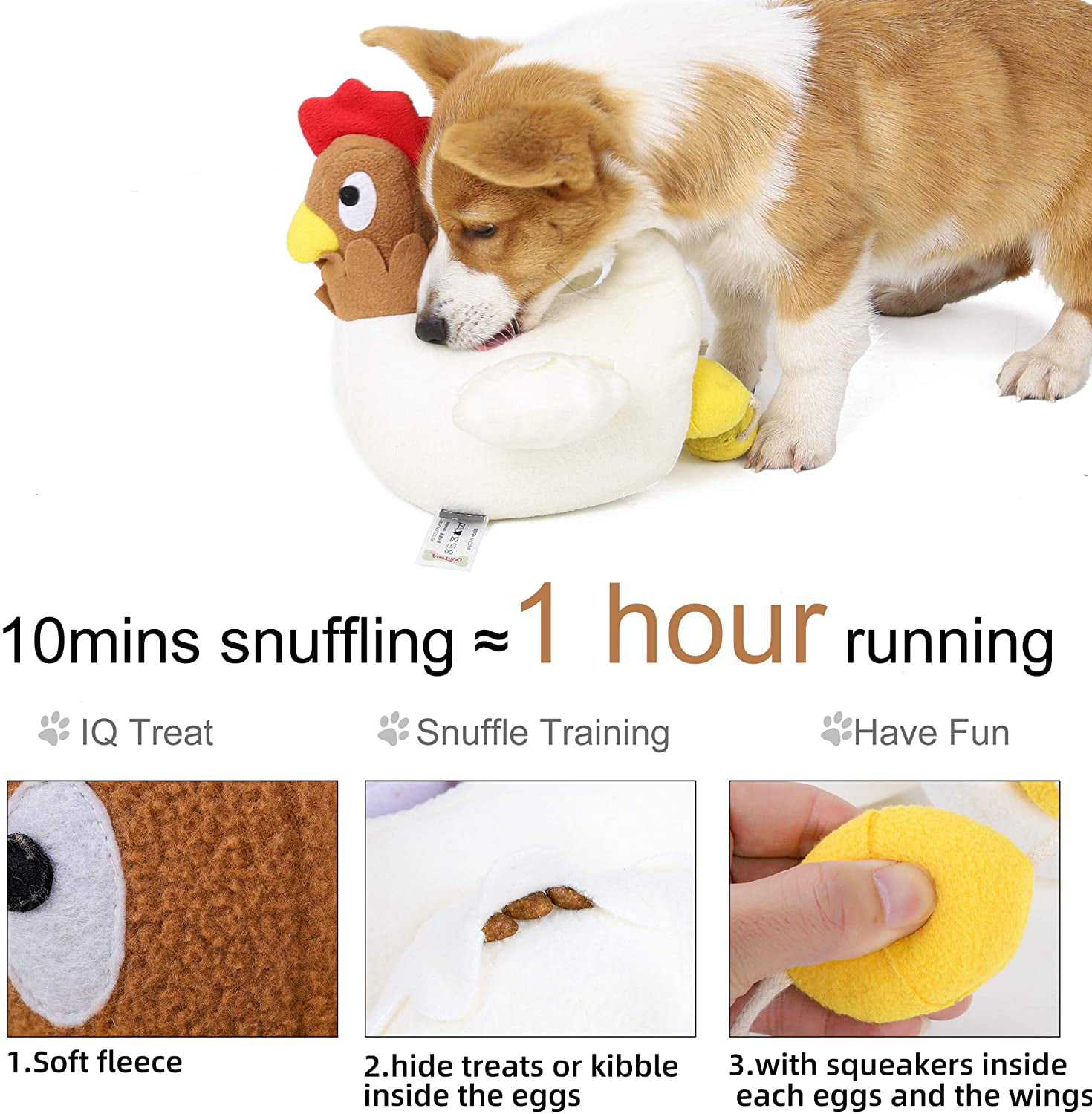 Dog Snuffle Toy Plush Roasted Chicken Hide & Seek Foraging Game