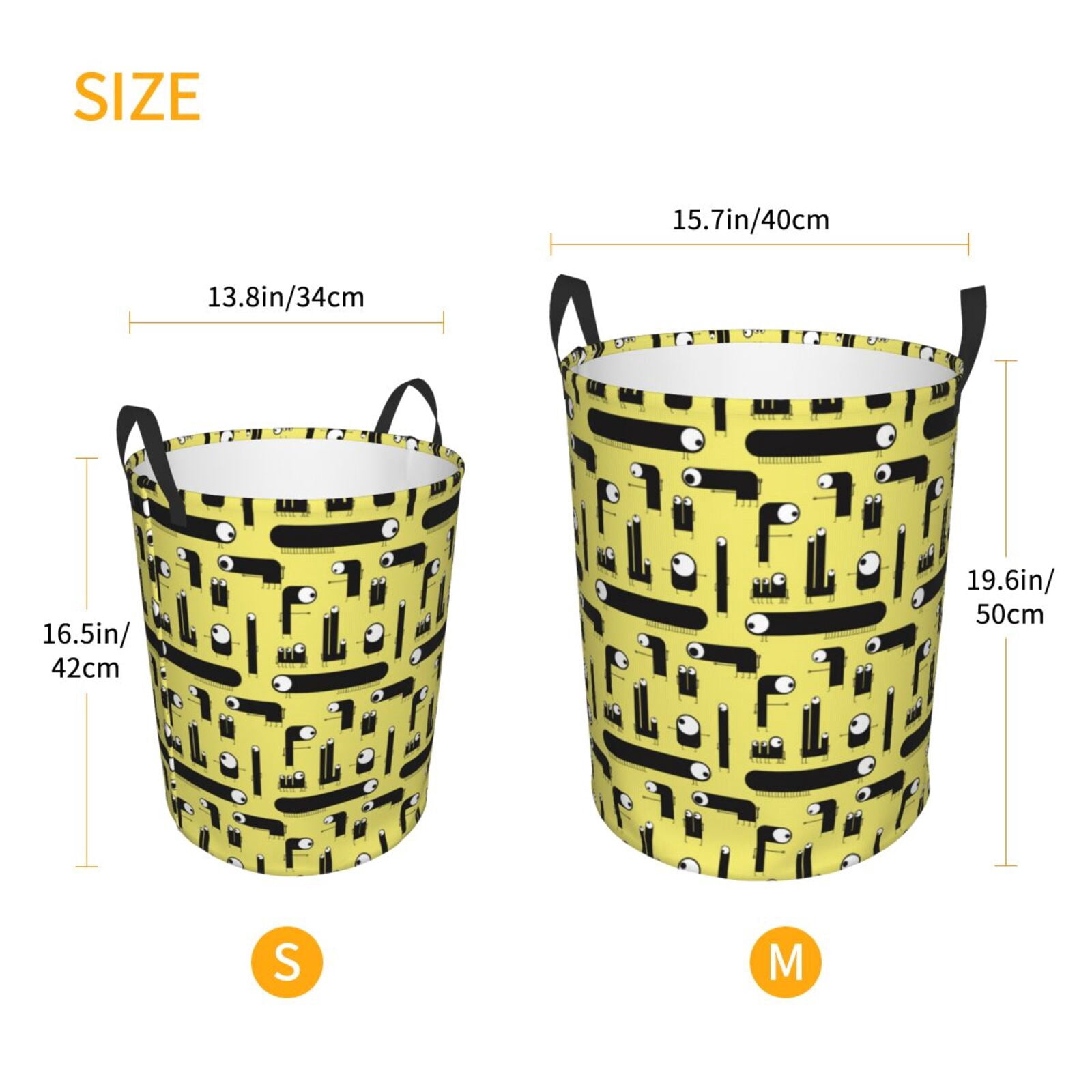 Large Laundry Basket with Handles - Cute one-eyed monster Kids Baby Dirty Clothes Laundry Hamper for Bedroom Aesthetic