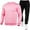 Pink, variant on Htigea Clearance Men's 2 Piece Outfits Solid Color Pullover Sweatshirt Tracksuit Joggers Sweatpants Sweatsuit Set Beige,L