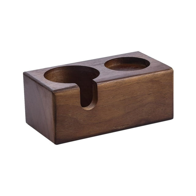 Soporte de madera Zulema Manual de café 2 agujeros Marrón