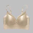 thumbnail image 2 of VEKDONE Women's Silk Soft Cup Wireless Bra Bralette Top Full Coverage Spaghetti Straps Bras Push Up Bra with Smooth Satin Everyday Bras Gray Size L, 2 of 3