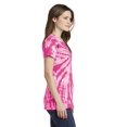 thumbnail image 3 of Port & Company Ladies Tie Dye V Neck Tee-XS (Pink), 3 of 6