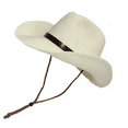 thumbnail image 4 of ZHENHONG Cowboy Hats for Women and Men Trendy Wide Brim Travel Sunproof Straw Hat Casual Solid Color Headwear White, 4 of 6