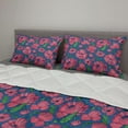 thumbnail image 2 of Botanic Comforter & Sham Bedding Set, Rural Blossoming Poppy Flower Nature Valley Summer Flourish Retro, 3 pcs Duvet Set Microfiber Filling Quilt, 5 Sizes, Pink Violet Blue Green, by Ambesonne, 2 of 4