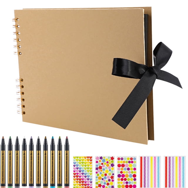 Cinta Para Álbum De Fotos Manual, Álbum De Fotos Negro Para Álbum De Recortes, Conjunto De Caja De Regalo Para Añadir Accesorios Moyic HA025462-02