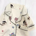 thumbnail image 2 of Ropa de dormir de manga corta con lápiz de dibujos animados para niños, ropa fina para el hogar, traje de aire acondicionado para niñas, estilo dulce y bonito, verano, 2 of 5