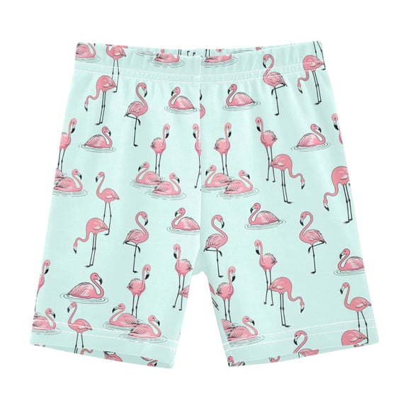 joogoo Tropical Flamingo Swimming Girls Lined Shorts Bike Dance Bottoms 6T