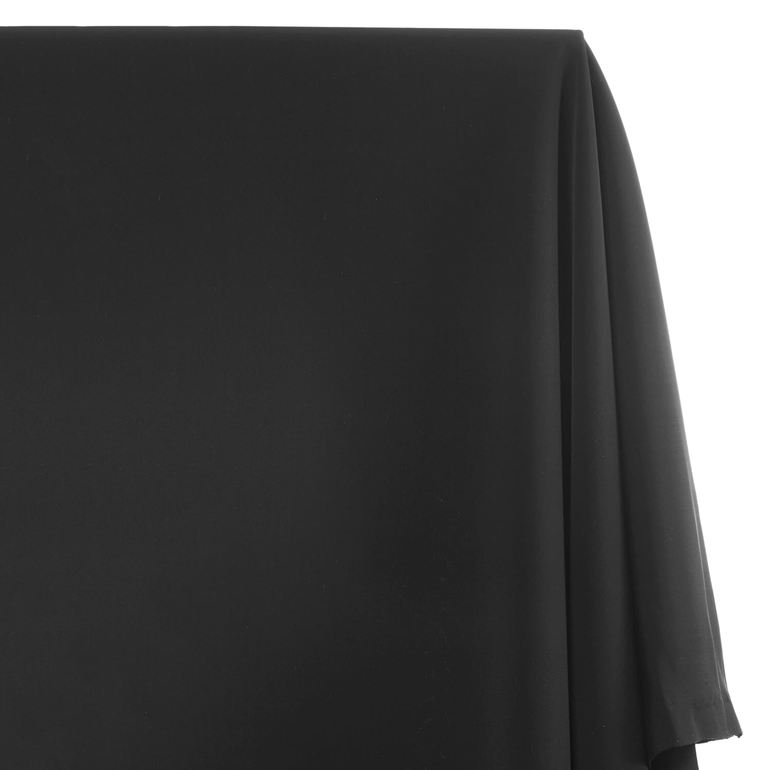 Matte Milliskin Tricot Fabric (58/60 Inch) Stretch Medium Weight Wrinkle Resistant Moisture Wicking Knit By The Yard - Black (5 Yards)