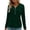 Green, variant on Womens Tunics Fall Dressy Casual Long Sleeve Tops Work Business V-Neck Zip Front Collared Shirts