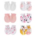 thumbnail image 5 of 6 Pairs Baby Mittens No Scratch Mittens Mittens Elastic Wrist Gloves for 0-12 Months Baby Boys Girls, 5 of 5
