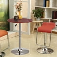 thumbnail image 3 of Alden Design Chrome Base Round Swivel Bar Table for Bistro, Brown, 3 of 11