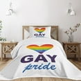 thumbnail image 3 of Ambesonne Rainbow Quilted Bedspread Set 2 Pcs, Gay Culture Heart, Twin Size, Multicolor, 3 of 6