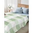 thumbnail image 5 of Sage Green Plaid Flat Sheets Only Full Size, Soft Breathable Bed Top Sheets for Mattress, Spring Farmhouse Buffalo Checkered Luxury Bedding Flat Sheets for Home Hotel Bedroom Bed Protection, 5 of 9