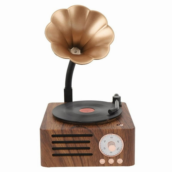 Retro Gramophone Shape Bluetooth Speaker Portable Box Wireless Speaker Outdoor for Sound System TF FM Radio Music MP3