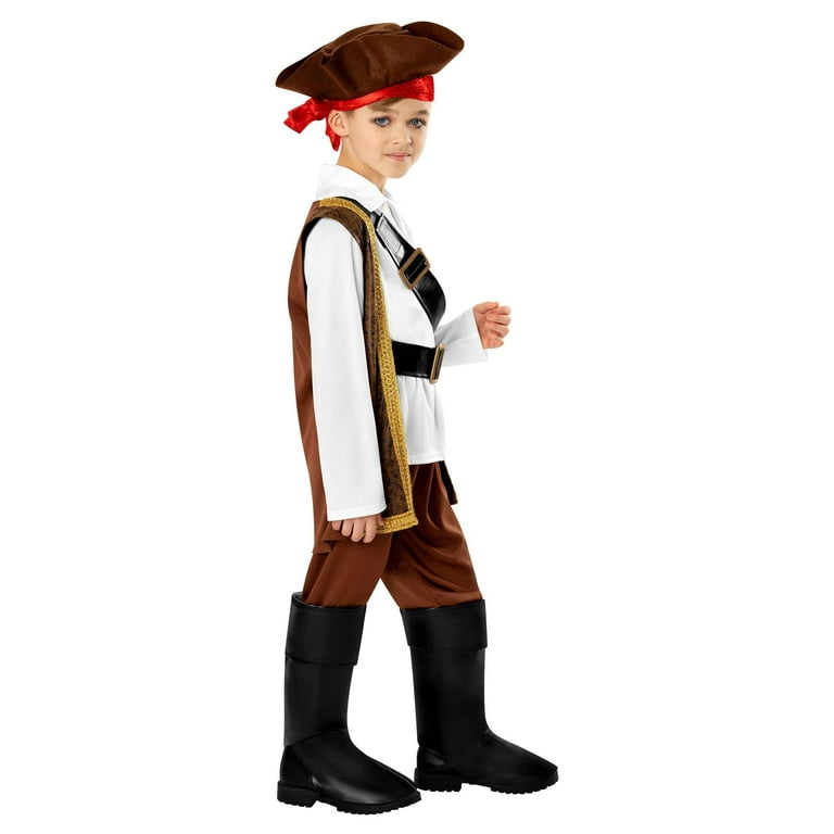 Kids Pirate Costume Hat Vest Boot Covers Belt Trousers Kids Pirate Costume Hat Vest Boot Covers Belt Trousers