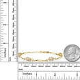 thumbnail image 2 of Gem Stone King 18K Yellow Gold Plated Silver Peach Morganite and White Lab Grown Diamond Tennis Bracelet for Women | 2.90 Cttw | Gemstone October Birthstone | Oval 7X5MM | 6 inch + 1 inch Extender, 2 of 3