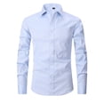 thumbnail image 4 of TANSILING Men's French Cuff Shirt Formal Pleated Long Sleeve Dress Shirt with Cufflinks, 4 of 6