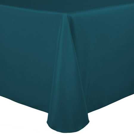 

Ultimate Textile (5 Pack) 70 x 104-Inch Oval Polyester Linen Tablecloth - for Home Dining Tables Teal