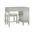 thumbnail image 5 of Linon Bethal 2-Piece Vanity Set, Includes Vanity with Flip-Top Mirror, and Bench, Silver Finish with Morgan Glitz Linen Fabric, 5 of 33