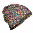 thumbnail image 1 of Indie Unisex Beanie, Geometric Triangles Art, Hiking Outdoors, Multicolor, by Ambesonne, 1 of 1