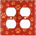 thumbnail image 3 of Metal Light Switch Plate Cover Puppy Dog Paw Prints Burnt Orange DOG032, 3 of 13