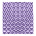 thumbnail image 2 of Ambesonne Japanese Art Shower Curtain, Fish Scale Lines Motif, 69"Wx75"L, Blue Violet, 2 of 4