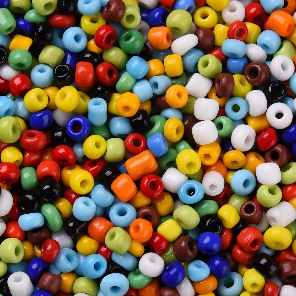 Glass Seed Beads Opaque Colours Seed Small Craft Beads for DIY Jewelry Making Round Mixed color 3mm Hole:1mm 10000pcs/pound