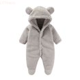 thumbnail image 2 of LYHaoo Romper for Boys Newborn Baby Fleece Footie Snowsuit Winter Onesie Cartoon Bear Warm Hooded Outfits For Girls Boys,Sizes 0-3 Months, 2 of 7