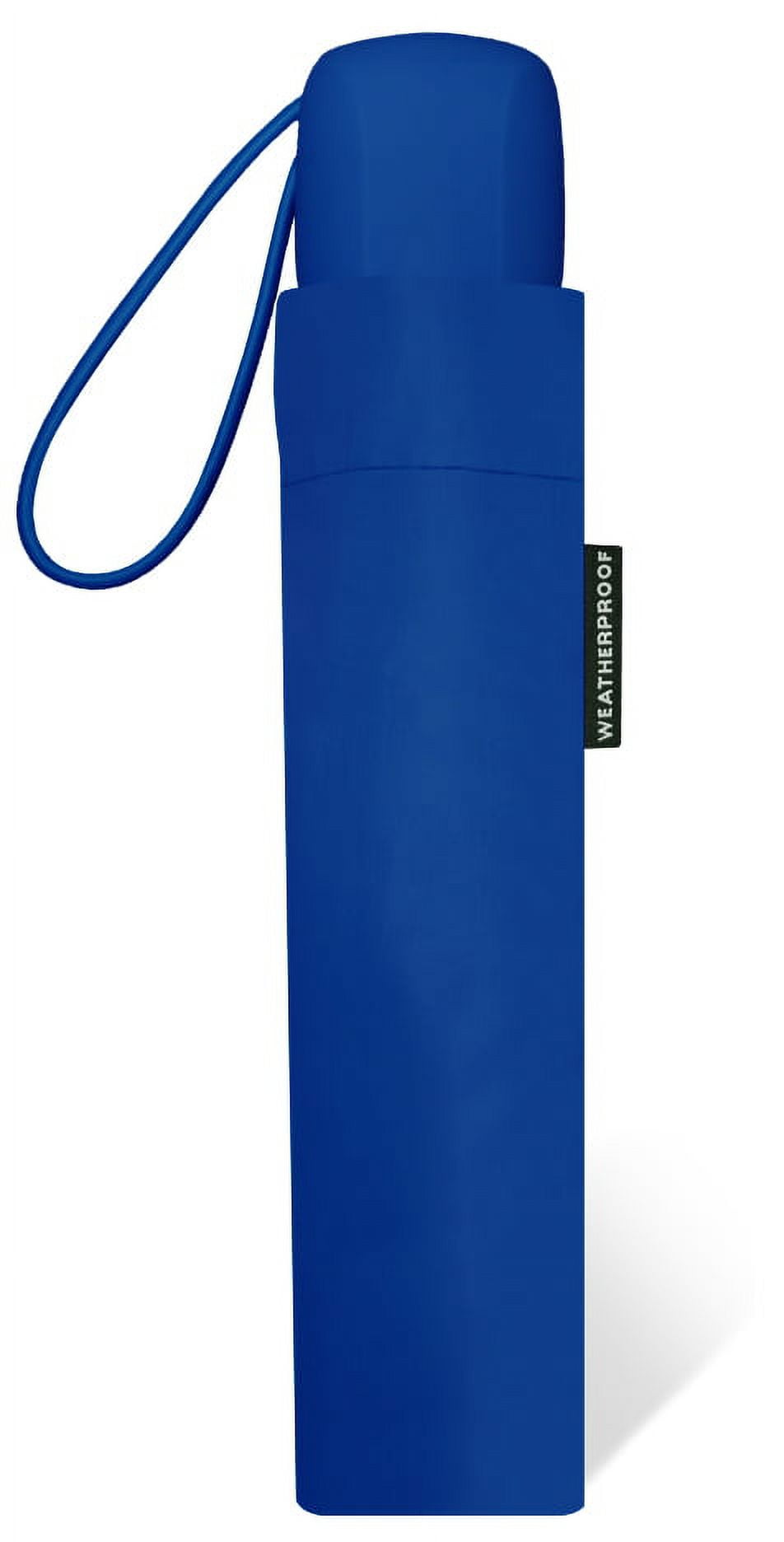 Weatherproof Rain Umbrella, Manual Open/Close, 42in Single Person Coverage, Ultra Compact Mini, Blue