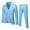 Sky Blue, variant on Men's 3-Piece Slim Fit Suit - Vest, Coat & Pants for Wedding/Business, Polyester Spandex, S-XXXL, US/UK/EU Sizes