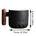 thumbnail image 6 of AuroraX Travel Exquisite Coffee Mug with Wooden Handle Ceramic 8 Oz Small Cute Coffee Mug with Gradient Glaze Novelty Funny Cup Birthday Gifts for Women Men Office Coworkers(Black), 6 of 6