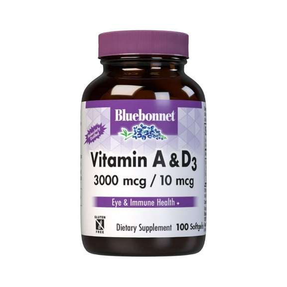 Bluebonnet Vitamin A & D3 10,000 IU/400 IU Fish Oil - Eye & Immune Support* 100 Days
