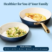 Gotham Steel 10 Pc Hammered Pots and Pans Set Non Stick, Easy Clean Kitchen Ceramic Cookware Set Nonstick, Long Lasting Pot and Pan Set with Skillet, Sauce Pan, Oven Safe, No Forever Chemicals, Navy