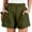 Army Green, variant on Juslio Women Shorts Drawstring Casual Pockets Loose Comfy Cotton Linen Solid Athletic Shorts Women