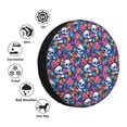 thumbnail image 4 of Logiee Skull Daisy Print Spare Tire Cover, Universal Wheel Protectors,Waterproof Dust-Proof UV Sun Wheel Tire Cover,Fit for SUV, RV, Travel Trailer, Truck-15 inch, 4 of 6