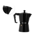 thumbnail image 3 of Olla Moka de 150 ml, distribución uniforme del calor, cafetera Moka de aluminio para estufa, para el hogar, Camping, oficina, negro, 3 of 14