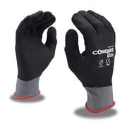 12-Pack of Cordova 6925S Conquest Ultra Work Gloves, Premium, Gray Nylon/Spandex Shell, Full Black Foam Nitrile/Pu Coating, Small